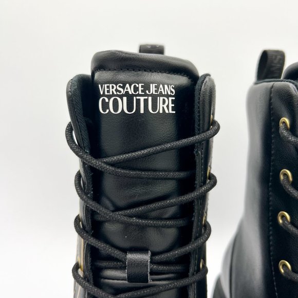 Versace Jeans Couture logo-print leather combat boots main image 10